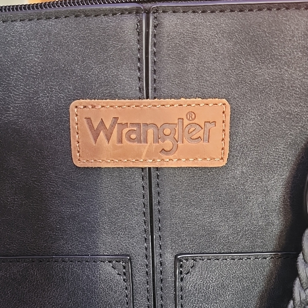 Wrangler Charcoal Gray Tote with Braided Strap - Picture 2 of 6